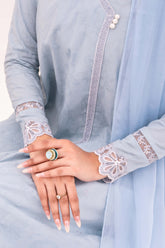 Halo - NPSJ3147 Embroidered Cotton Jacquard Suit ( Stitched 3 Pc)